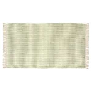 Azteca Coconut Large Rectangular Grove Fabric Rug In Green