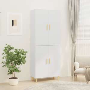 Codeck High Gloss Highboard With 4 Doors In White