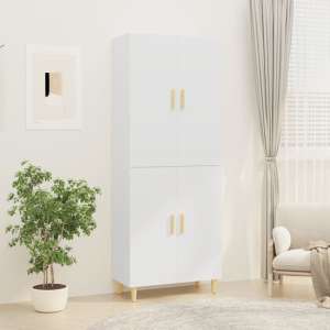 Codeck Wooden Highboard With 4 Doors In White