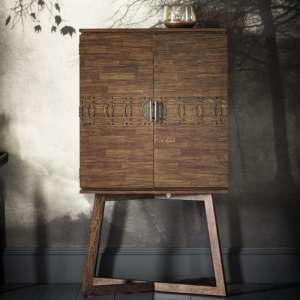 Bahia Wooden Bar Cabinet With 2 Doors In Brown