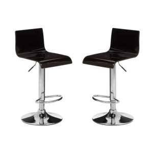 Baino Black Acrylic Bar Chairs With Chrome Base In A Pair