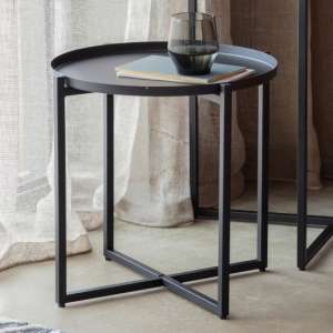 Balatro Round Metal Side Table In Black
