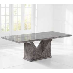 Balchor 220cm High Gloss Marble Dining Table In Grey