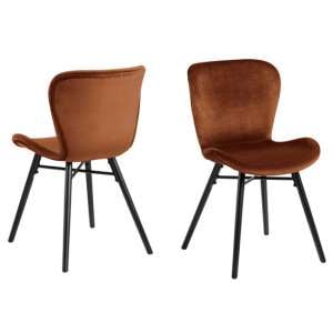 Baldwin Copper Fabric Dining Chairs In Pair