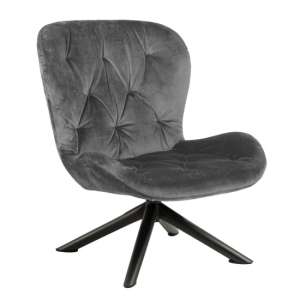 Baldwin Fabric Lounge Chair In Dark Grey With Black Legs