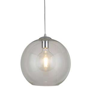 Balls 1 Light Round Pendant Ceiling Light In Clear Glass