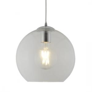Balls 25cm Pendant Light In Clear Glass And Chrome