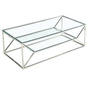 Balnain Clear Glass Top Coffee Table With Silver Frame