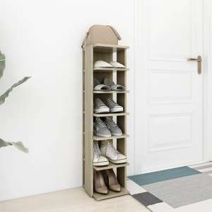 Balta Wooden Shoe Storage Rack With 6 Shelves In Sonoma Oak