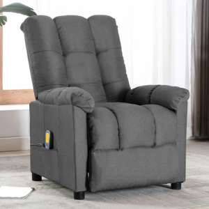 Avalon Polyester Fabric Massage Recliner Chair In Light Grey