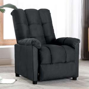 Avalon Polyester Fabric Recliner Chair In Dark Grey