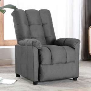 Avalon Polyester Fabric Recliner Chair In Light Grey
