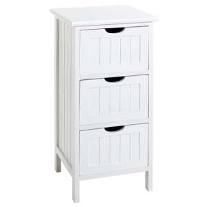 Bangor Wooden 3 Drawers Bathroom Storage Cabinet In White
