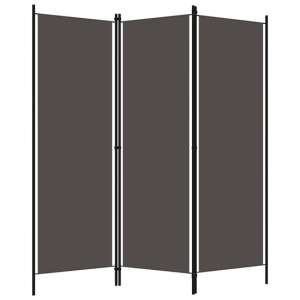 Barbel Fabric 3 Panels 150cm x 180cm Room Divider In Anthracite