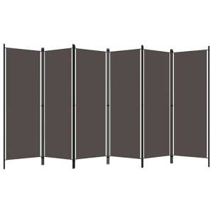 Barbel Fabric 6 Panels 300cm x 180cm Room Divider In Anthracite