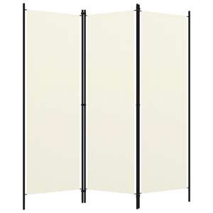 Barbel Fabric 3 Panels 150cm x 180cm Room Divider In White