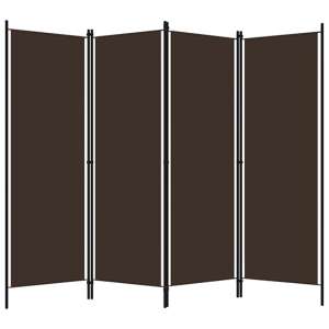 Barbel Fabric 4 Panels 200cm x 180cm Room Divider In Brown