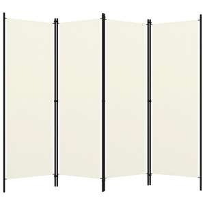 Barbel Fabric 4 Panels 200cm x 180cm Room Divider In White
