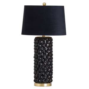 Barbra Ceramic Table Lamp With Black Velvet Shade