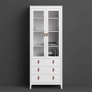 Barcila 2 Doors 3 Drawers Display Cabinet In White