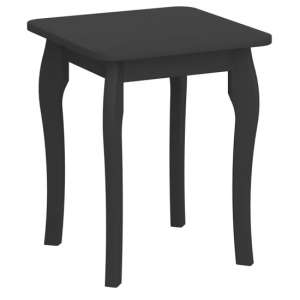 Baroque Wooden Dressing Table Stool In Black