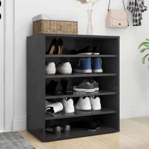 Barrera High Gloss Shoe Storage Rack With 5 Shelves In Black