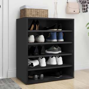Barrera Wooden Shoe Storage Rack With 5 Shelves In Black