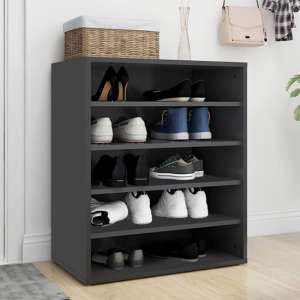 Barrera Wooden Shoe Storage Rack With 5 Shelves In Grey