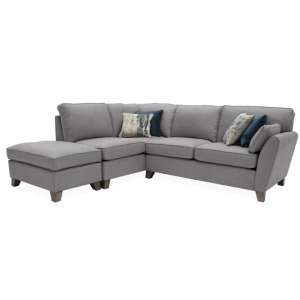 Barresi Chenille Fabric Left Hand Corner Sofa In Grey