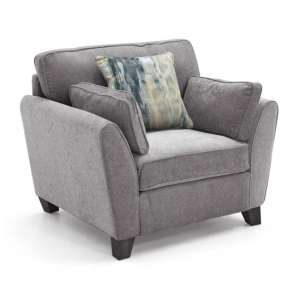 Barresi Fabric 1 Seater Sofa In Grey With Wooden Legs