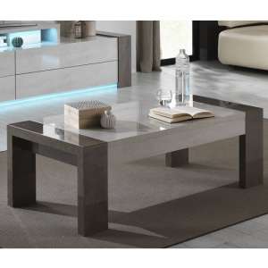 Basix Coffee Table In Dark And White Marble Effect Gloss