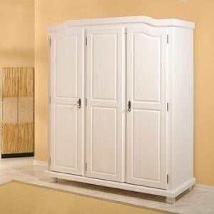 Bastian Wooden Wardrobe in White Painted Finish