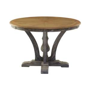 Batovik Round Wooden Dining Table In Grey Weathered