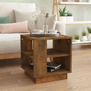 Batul Wooden Coffee Table With Undershelf In Smoked Oak