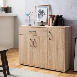Becky Wooden Sideboard In Sonoma Oak Effect With 3 Doors