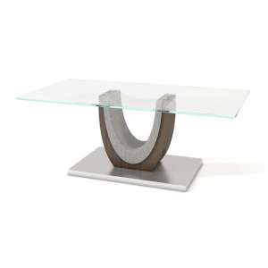 Orsett Clear Glass Coffee Table With Brushed Stainless Base