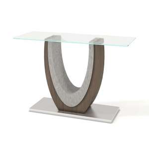 Orsett Clear Glass Console Table With Brushed Stainless Base
