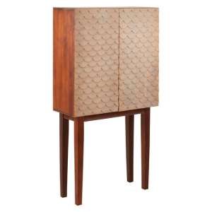 Beemim Wooden Storage Cabinet With 2 Doors In Natural And Brown