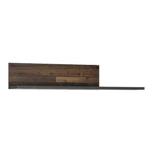 Beeston Wooden Wall Shelf In Walnut and Dark Matera Grey