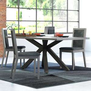 Beira Robust Oak 180cm Wooden Dining Table With 4 Chairs