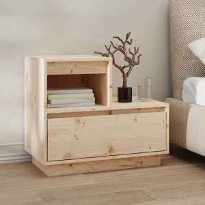 Belay Pinewood Bedside Cabinet With 1 Drawer In Natural