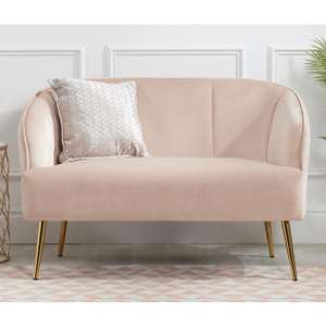 Bella Fabric 2 Seater Sofa In Blush Pink