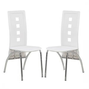 Bellini Dining Chairs In White Faux Leather In A Pair