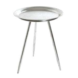 Bellvue Round Metal End Table In Silver