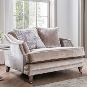 Belvedere Velvet 1 Seater Sofa In Champagne With 2 Scatters