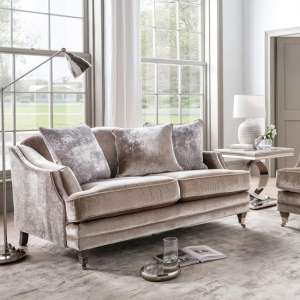 Belvedere Velvet 2 Seater Sofa In Champagne With 3 Scatters