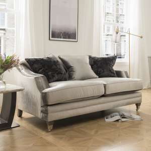 Belvedere Velvet 2 Seater Sofa In Pewter With 3 Scatters