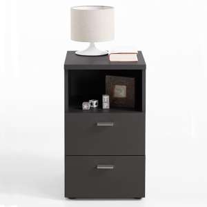 Benoit Wooden Bedside Cabinet With 2 Drawers In Black