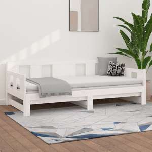 Bente Solid Pinewood Pull-out Single Day Bed In White