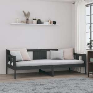 Bente Solid Pinewood Single Day Bed In Grey